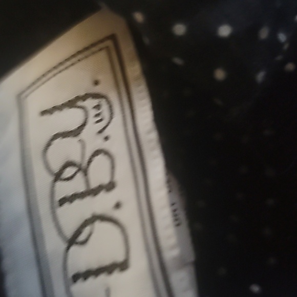 Vintage Navy Polka Dot V-neck Back Cut Out Strap Front Split Dress SZ 7/8 - Picture 15 of 16